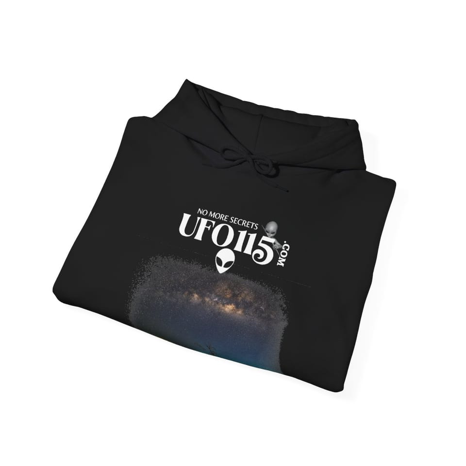 Sky Watcher Glowy Nights Hoodie, folded view (Printify product mockup)
