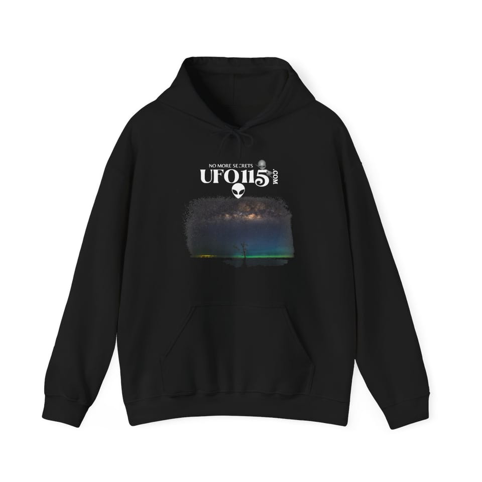 Sky Watcher Glowy Nights Hoodie, front view (Printify product mockup)