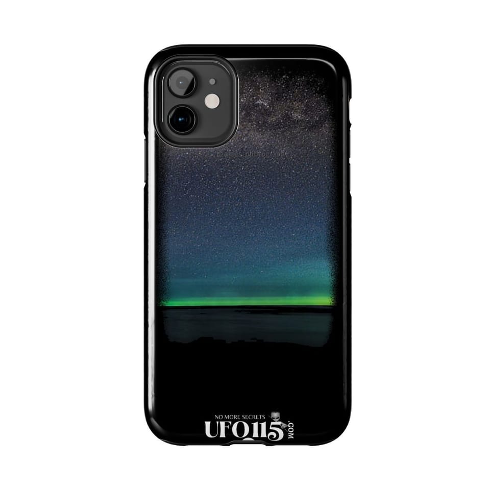 Sky Watcher Glowy Nights Phone Case, front view (Printify product mockup)