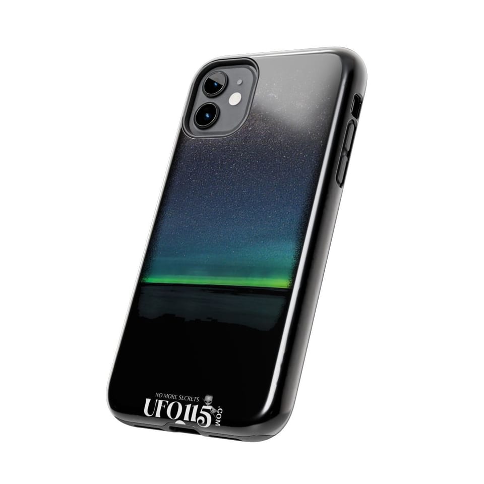 Sky Watcher Glowy Nights Phone Case, side view (Printify product mockup)