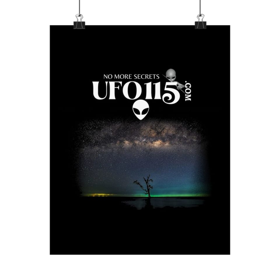 Sky Watcher Glowy Nights Poster, front view (Printify product mockup)