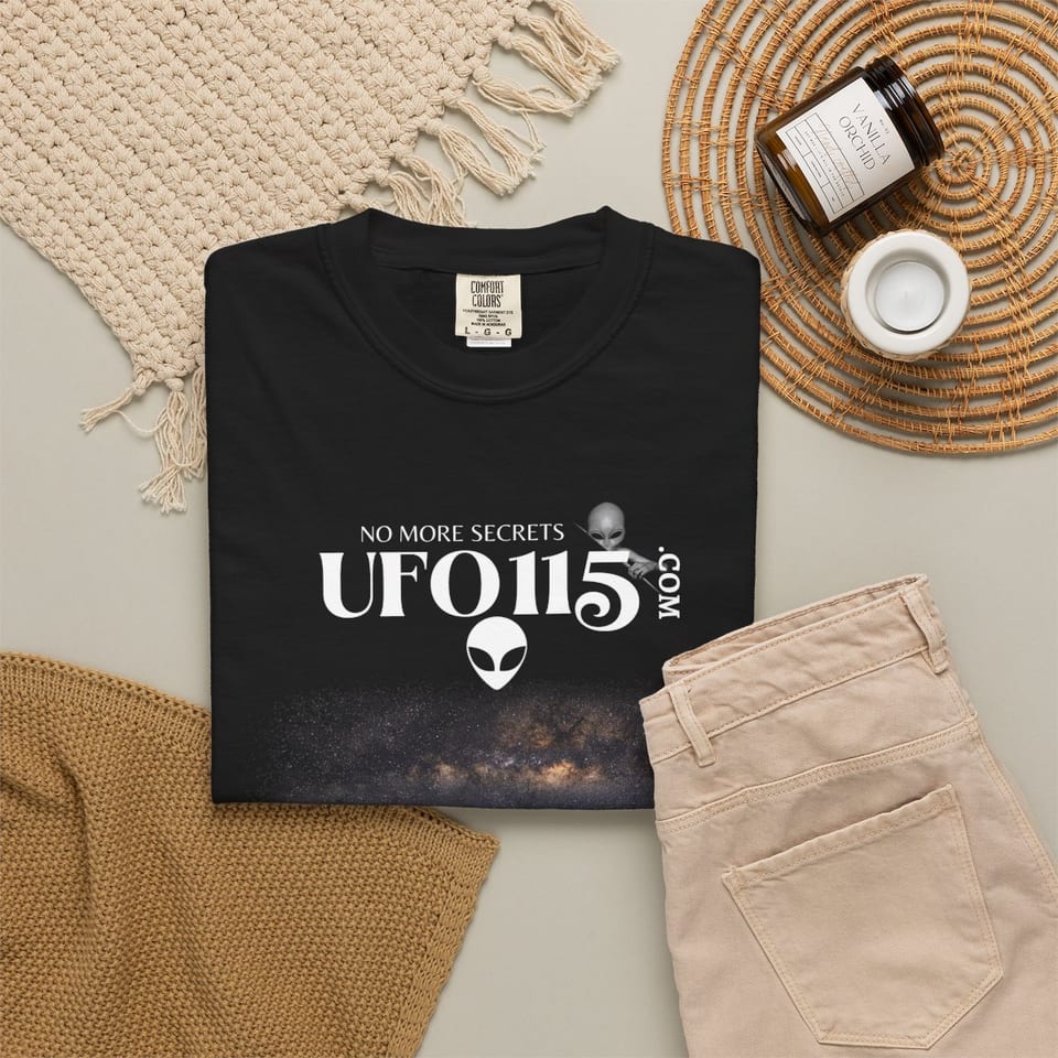 Sky Watcher Glowy Nights Tee, folded 2 view (Printify product mockup)