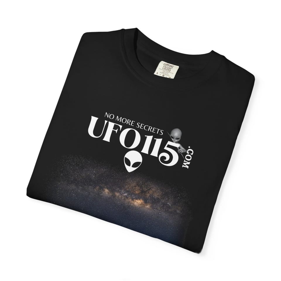 Sky Watcher Glowy Nights Tee, folded view (Printify product mockup)