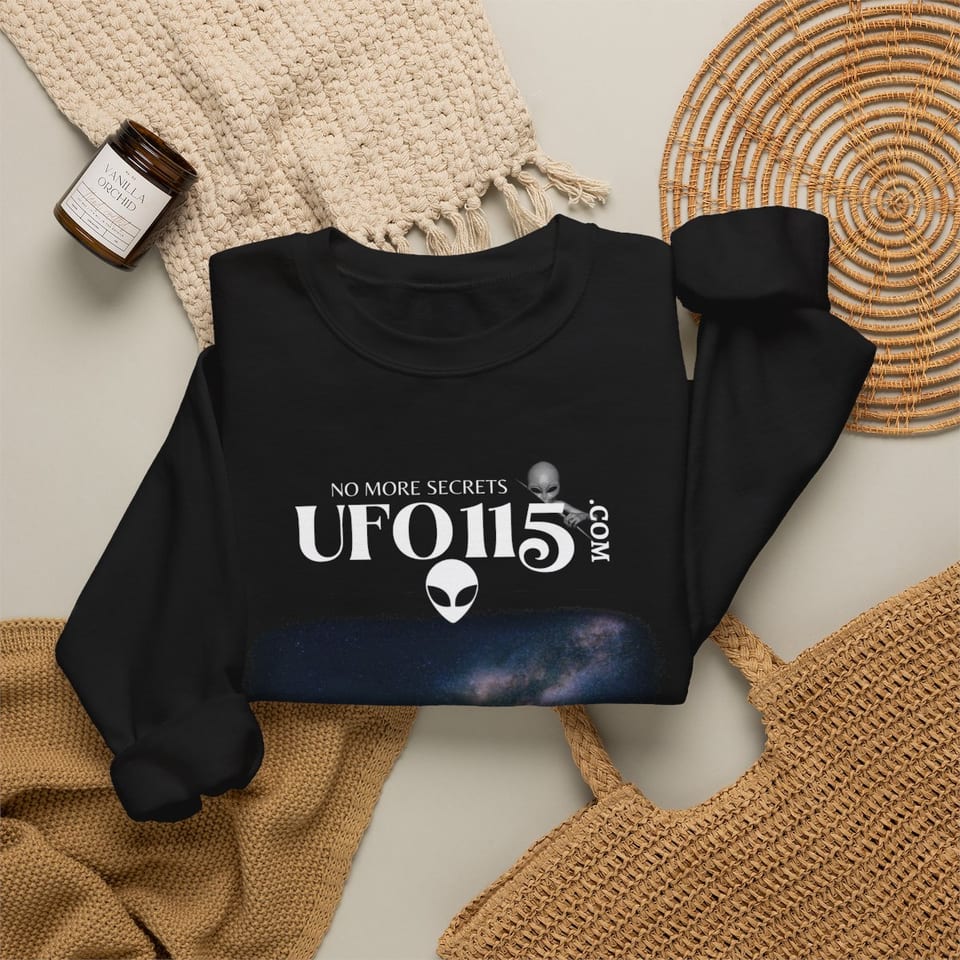 Sky Watcher Milky Way Canyon Crewneck Sweatshirt, folded 2 view (Printify product mockup)