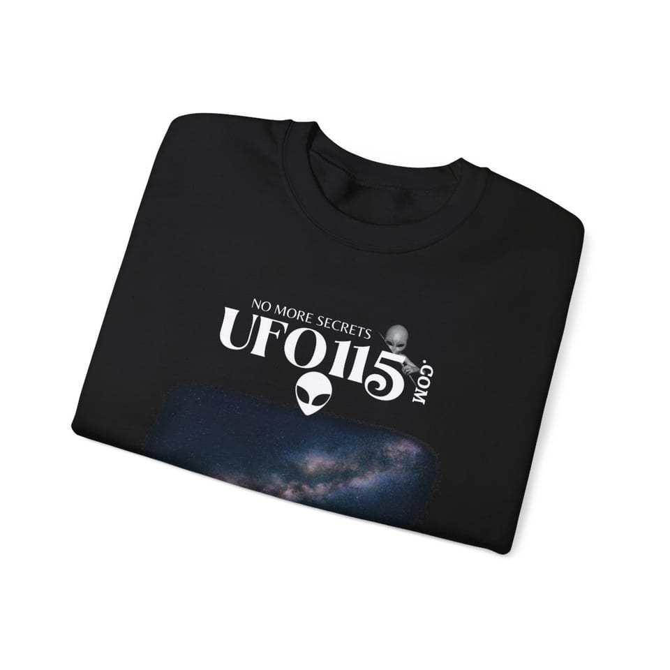 Sky Watcher Milky Way Canyon Crewneck Sweatshirt, folded view (Printify product mockup)