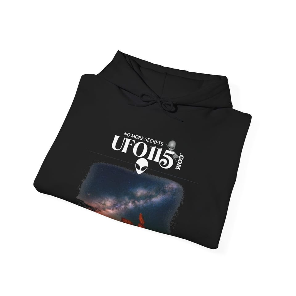 Sky Watcher Milky Way Canyon Hoodie, folded view (Printify product mockup)