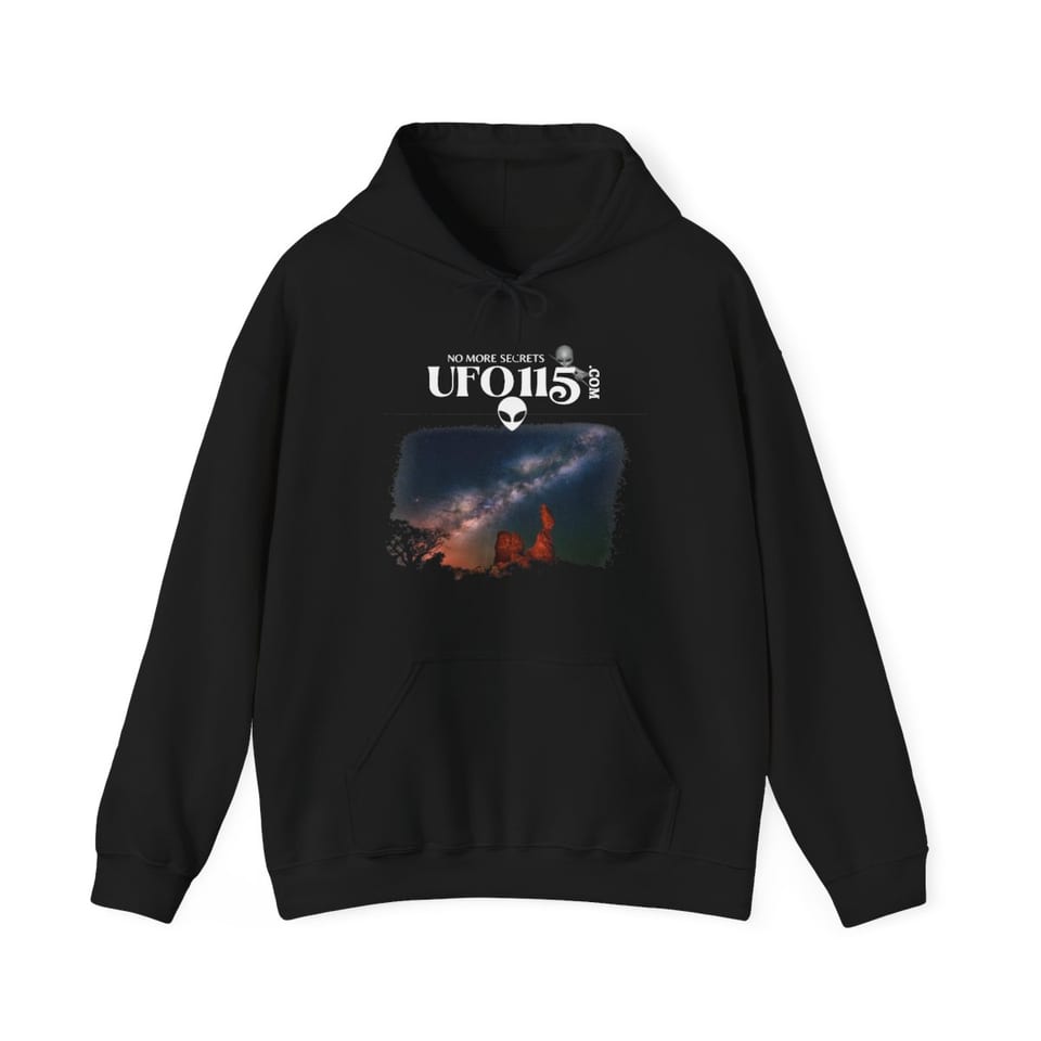 Sky Watcher Milky Way Canyon Hoodie, front view (Printify product mockup)