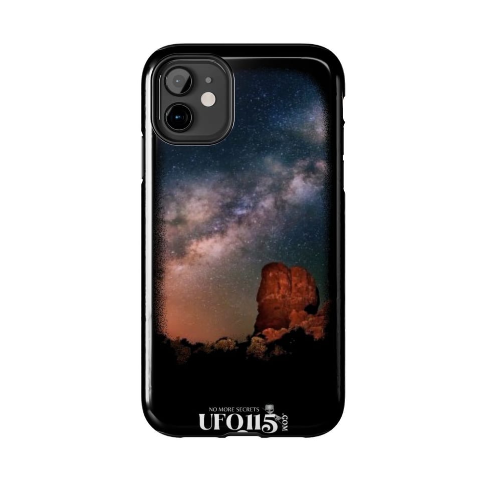 Sky Watcher Milky Way Canyon Phone Case, front view (Printify product mockup)