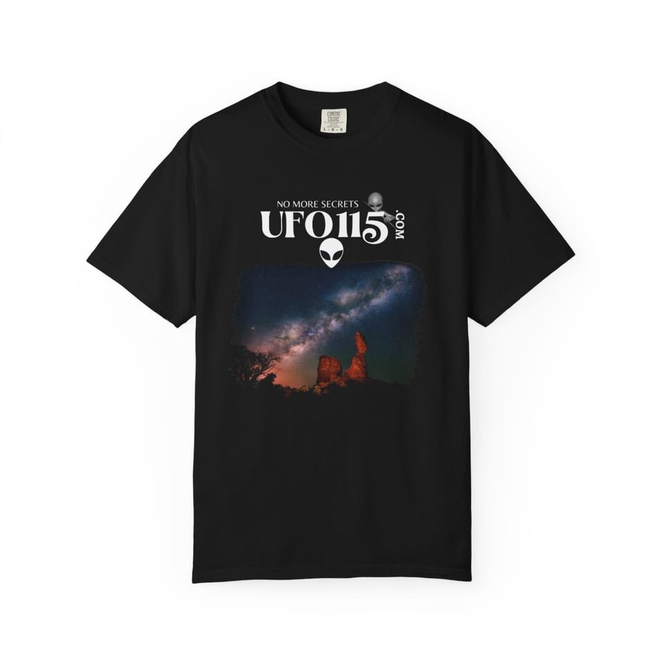 Sky Watcher Milky Way Canyon Tee, front view (Printify product mockup)