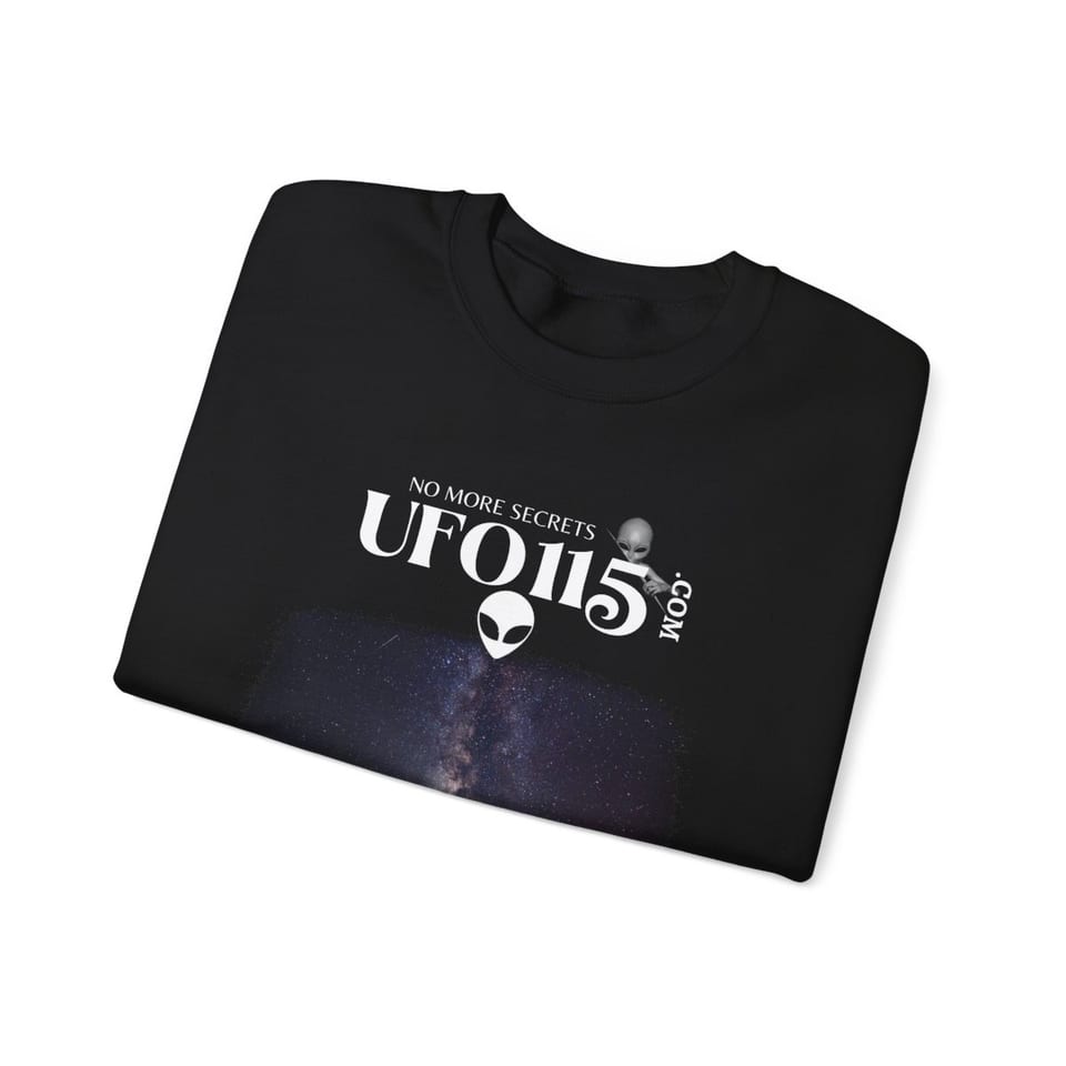 Sky Watcher Mountain Light Crewneck Sweatshirt, folded view (Printify product mockup)