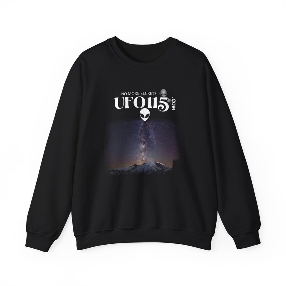 Sky Watcher Mountain Light Crewneck Sweatshirt, front view (Printify product mockup)