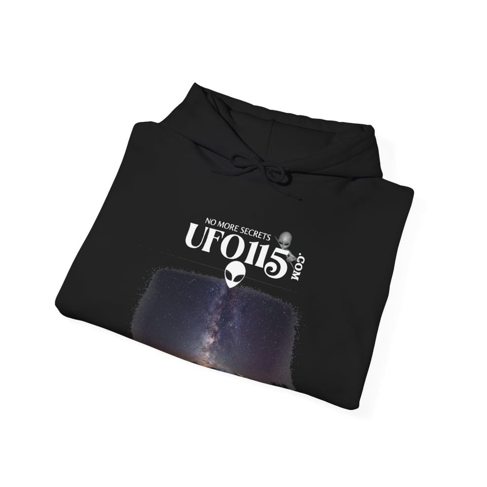 Sky Watcher Mountain Light Hoodie, folded view (Printify product mockup)