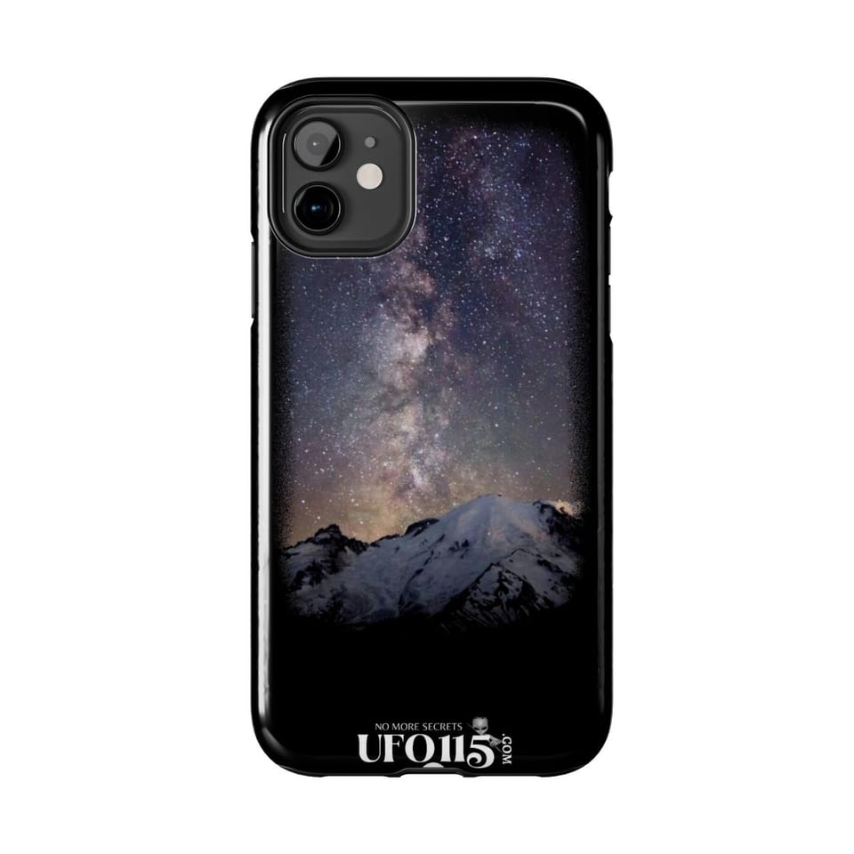 Sky Watcher Mountain Light Phone Case, front view (Printify product mockup)