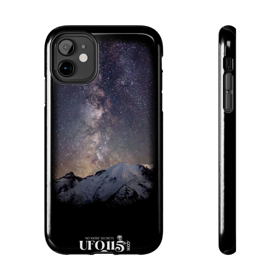 Sky Watcher Mountain Light Phone Case, front and-side view (Printify product mockup)