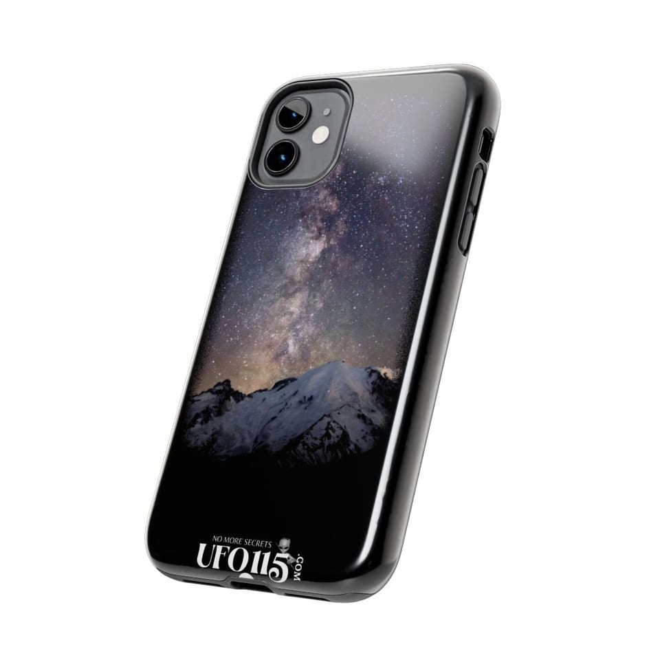 Sky Watcher Mountain Light Phone Case, side view (Printify product mockup)