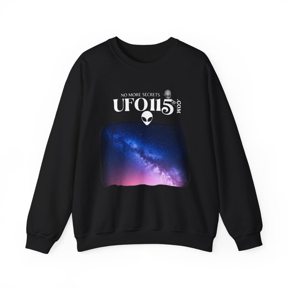 Sky Watcher Pretty in Pink Crewneck Sweatshirt, front view (Printify product mockup)