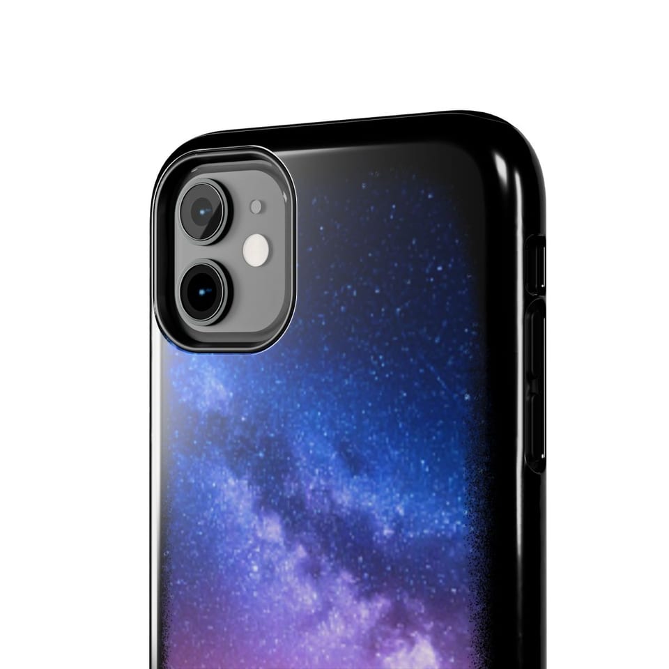Sky Watcher Pretty in Pink Phone Case, close up view (Printify product mockup)