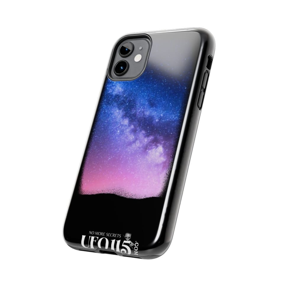 Sky Watcher Pretty in Pink Phone Case, side view (Printify product mockup)