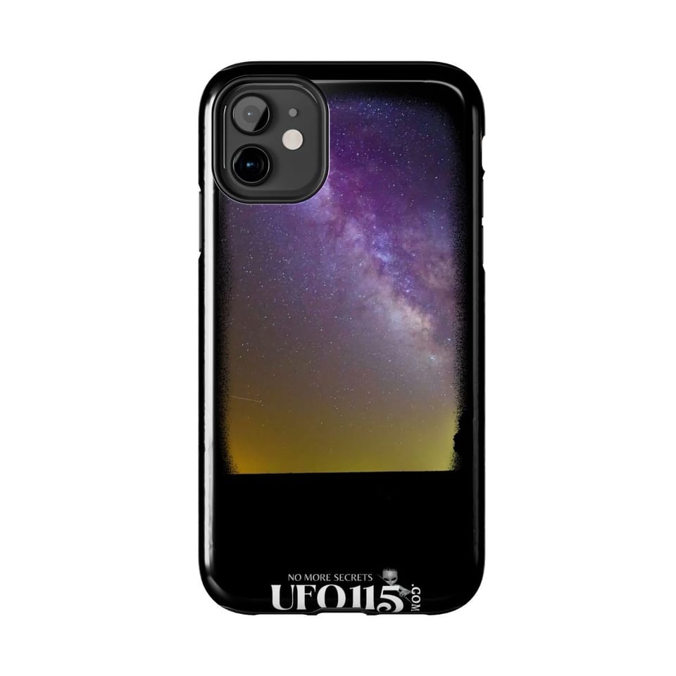 Sky Watcher Purple Star Dust Phone Case, front view (Printify product mockup)