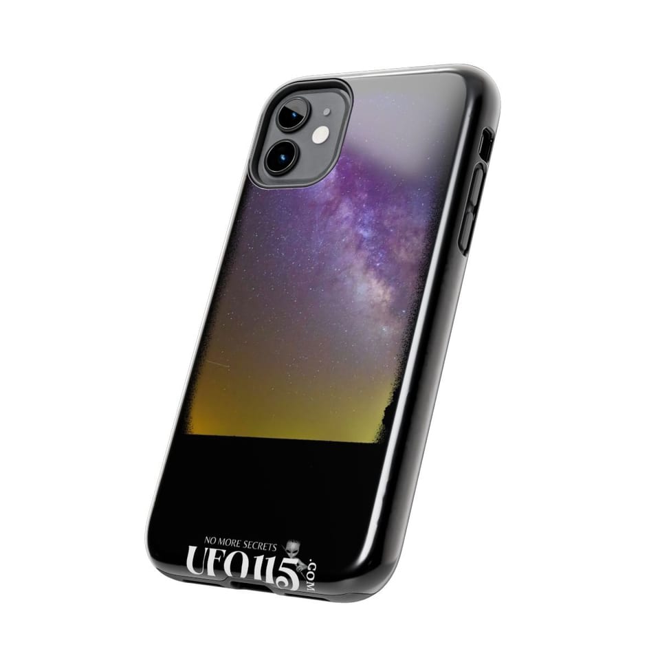 Sky Watcher Purple Star Dust Phone Case, side view (Printify product mockup)