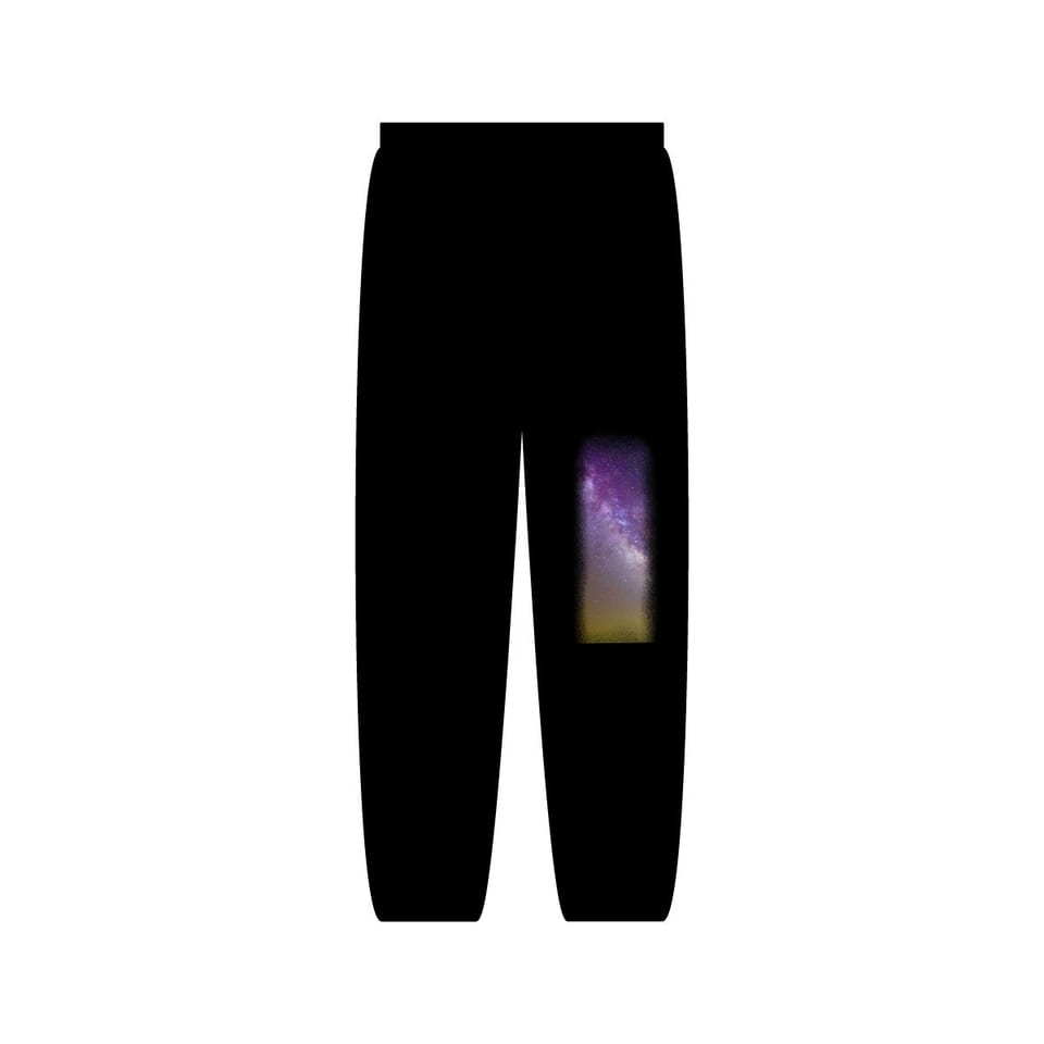 Sky Watcher Purple Star Dust Sweatpants, back view (Printify product mockup)