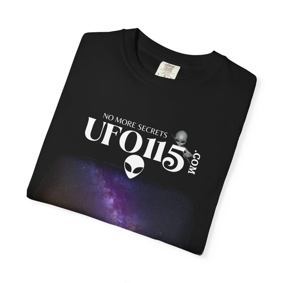 Sky Watcher Purple Star Dust Tee, folded view (Printify product mockup)