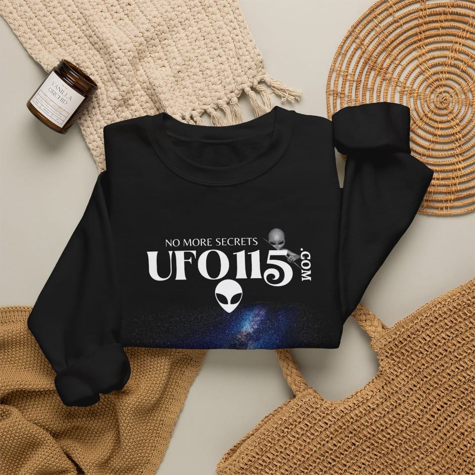 Sky Watcher Rainbow Bridge Crewneck Sweatshirt, folded 2 view (Printify product mockup)