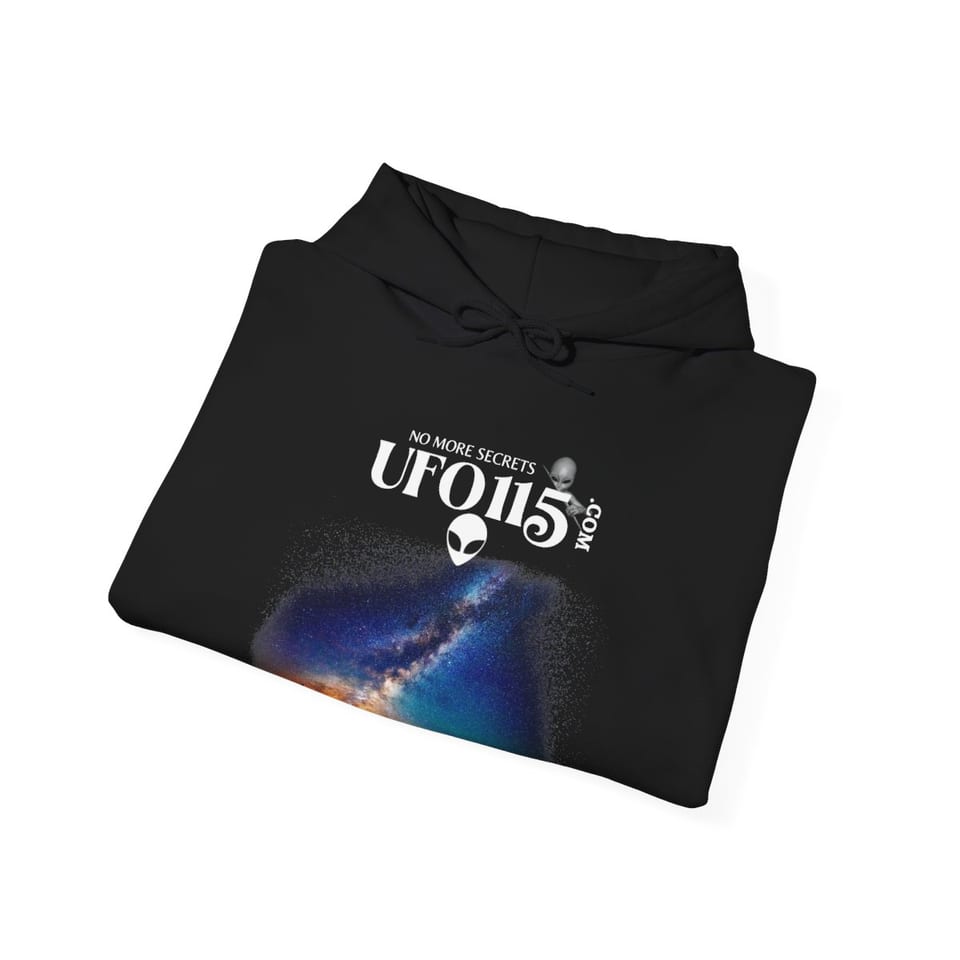Sky Watcher Rainbow Bridge Hoodie, folded view (Printify product mockup)