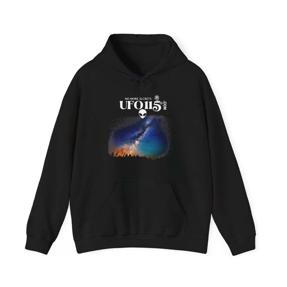 Sky Watcher Rainbow Bridge Hoodie, front view (Printify product mockup)