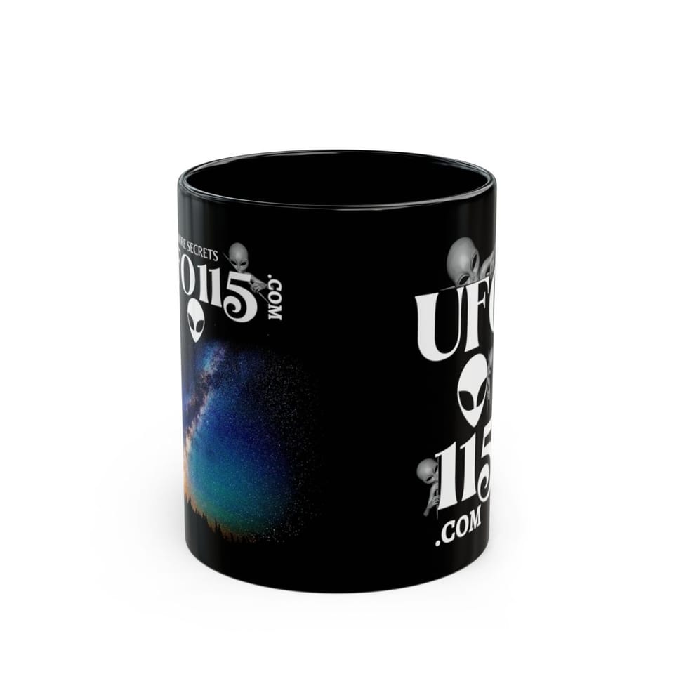 Sky Watcher Rainbow Bridge Mug, front view (Printify product mockup)