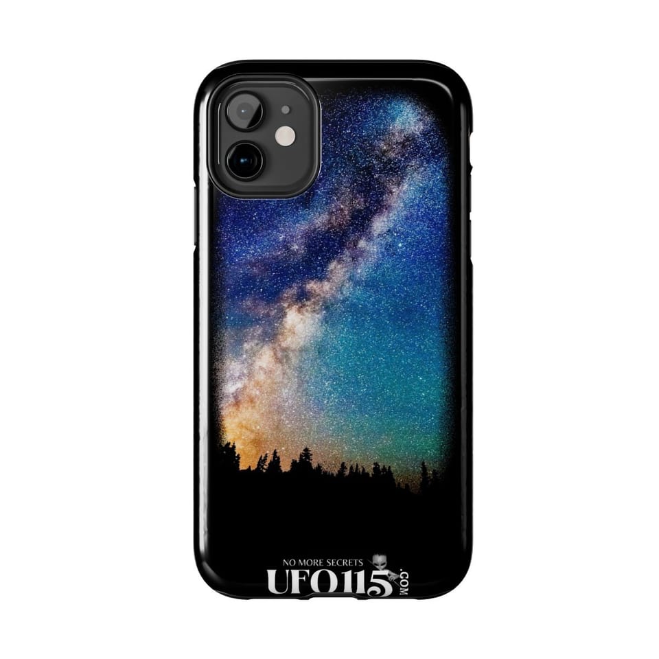 Sky Watcher Rainbow Bridge Phone Case, front view (Printify product mockup)