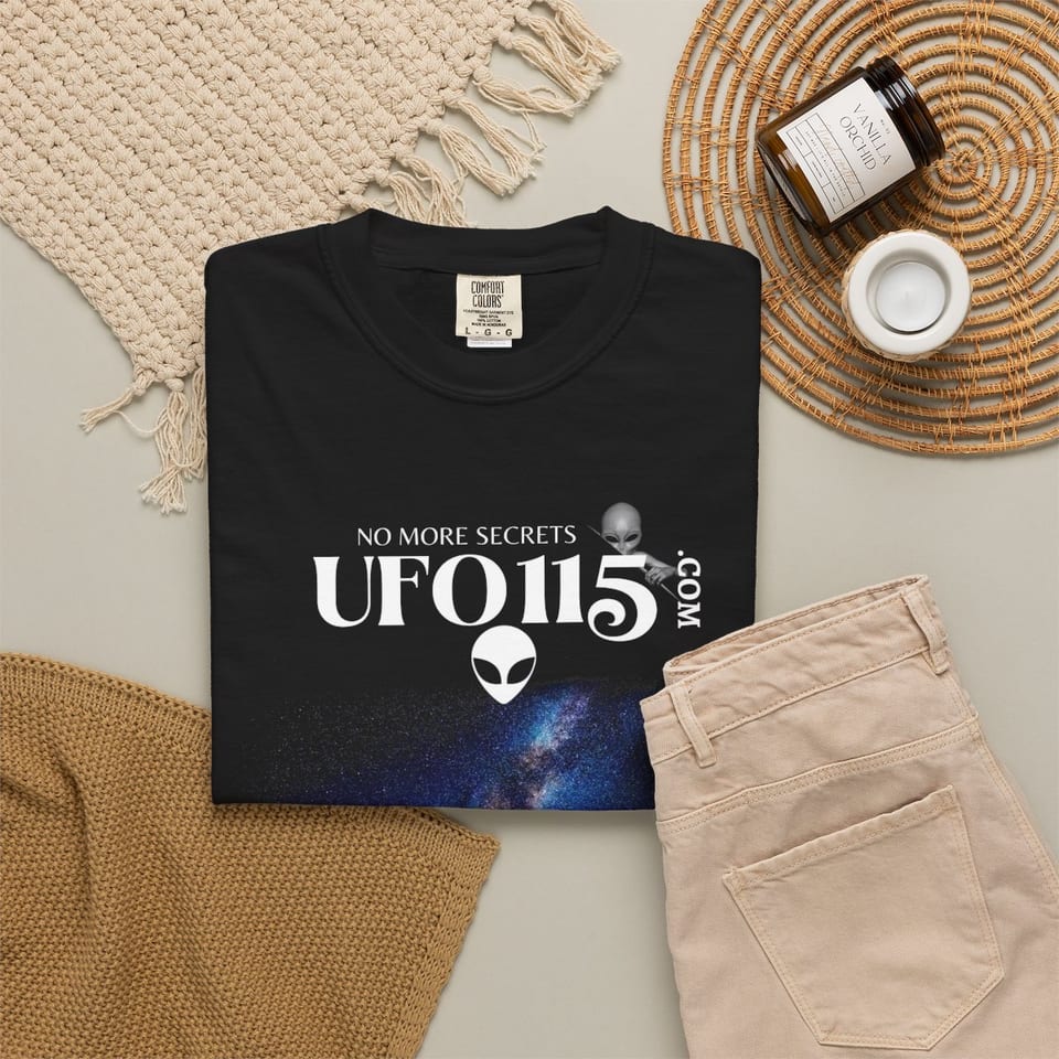 Sky Watcher Rainbow Bridge Tee, folded 2 view (Printify product mockup)