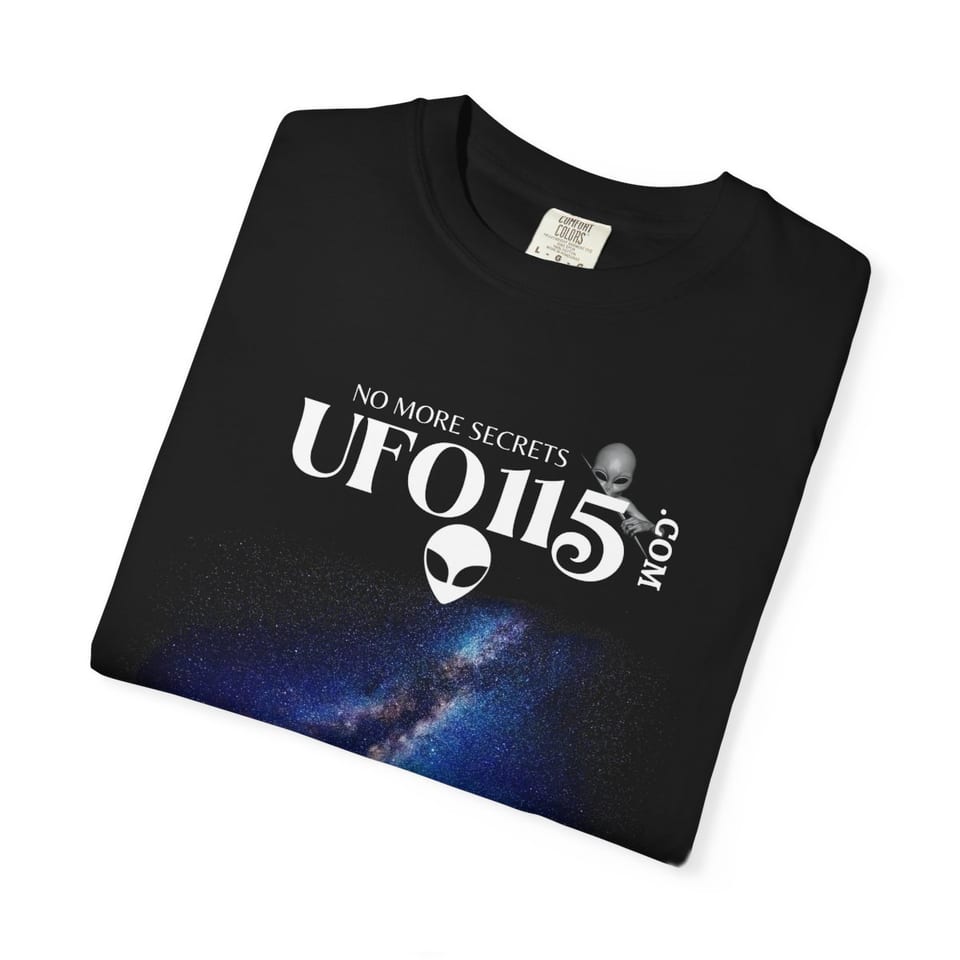 Sky Watcher Rainbow Bridge Tee, folded view (Printify product mockup)