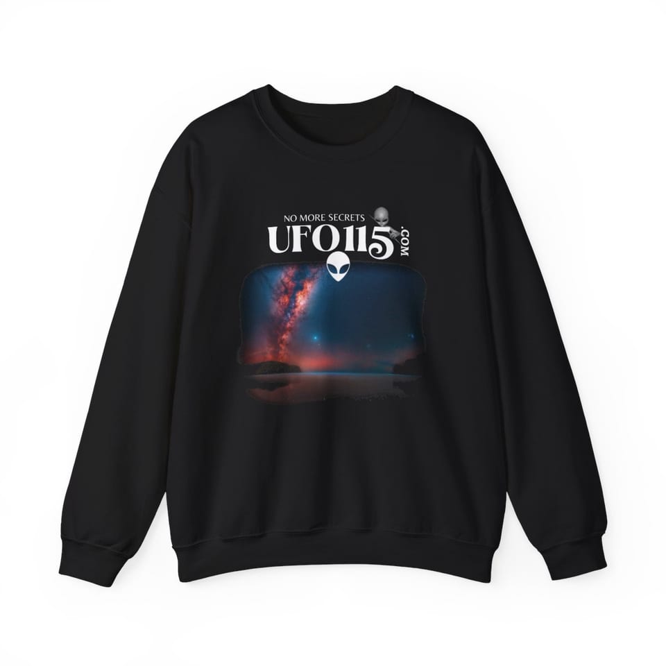 Sky Watcher Ring of Fire Crewneck Sweatshirt, front view (Printify product mockup)