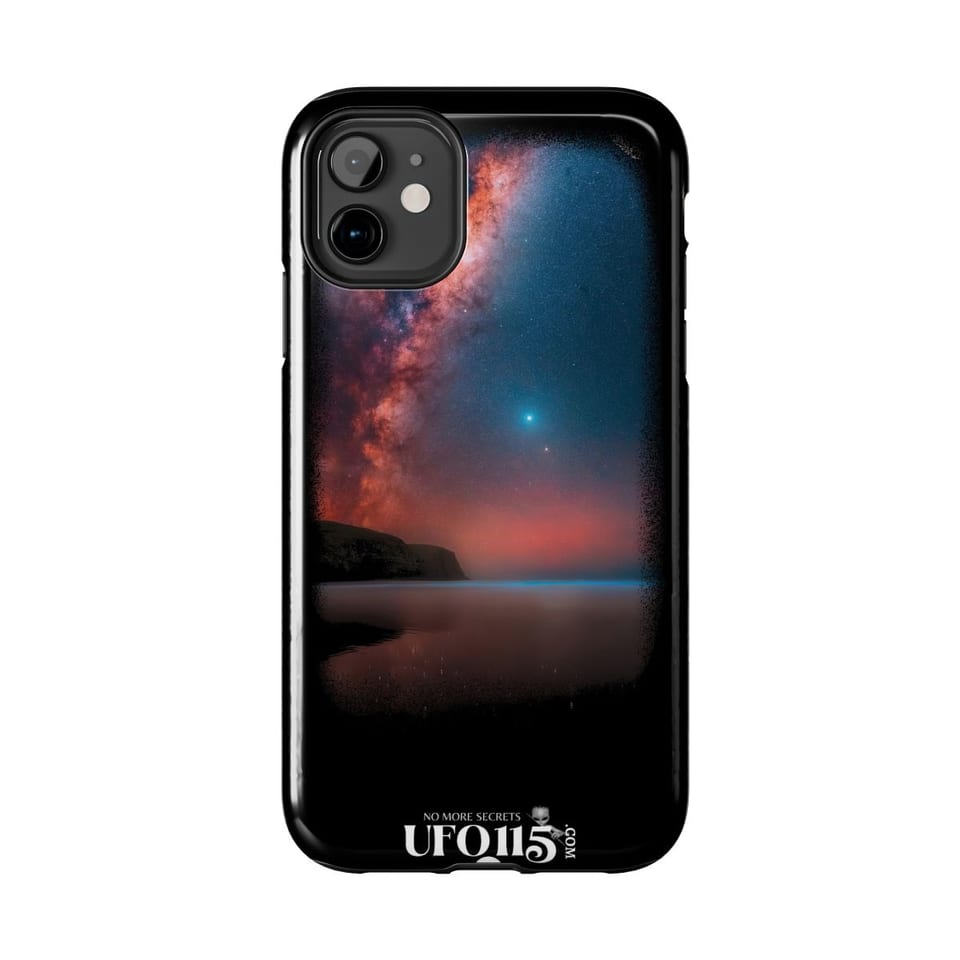Sky Watcher Ring of Fire Phone Case, front view (Printify product mockup)