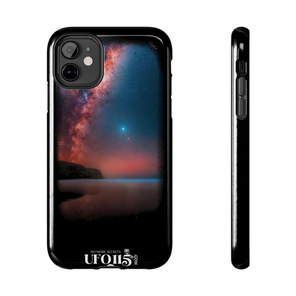 Sky Watcher Ring of Fire Phone Case, front and-side view (Printify product mockup)