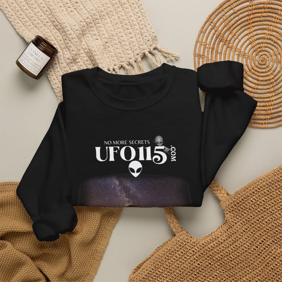 Sphinx and Sky Crewneck Sweatshirt, folded 2 view (Printify product mockup)