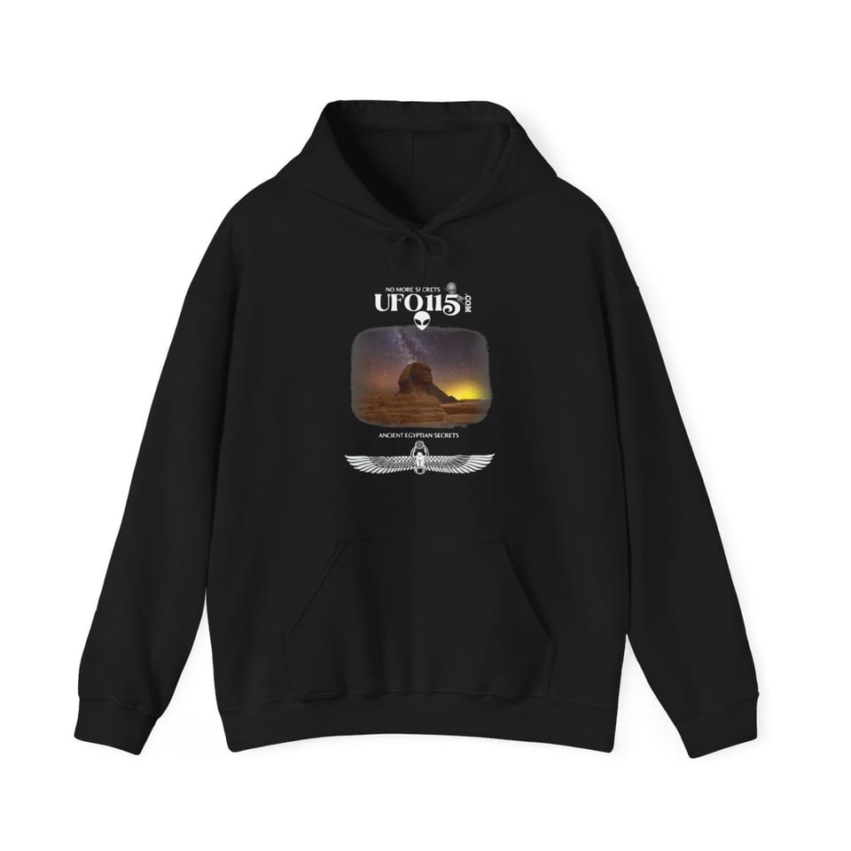 Sphinx and Sky Hoodie, front view (Printify product mockup)