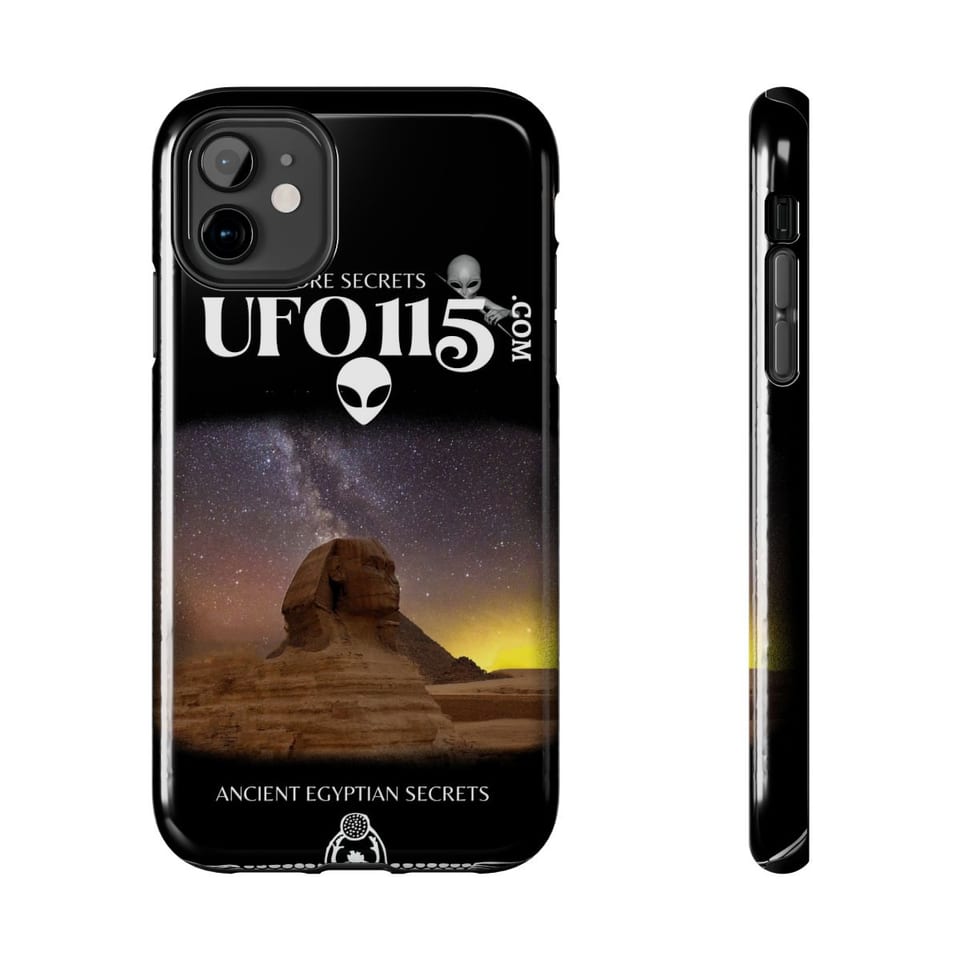 Sphinx and Sky Phone Case, front and-side view (Printify product mockup)