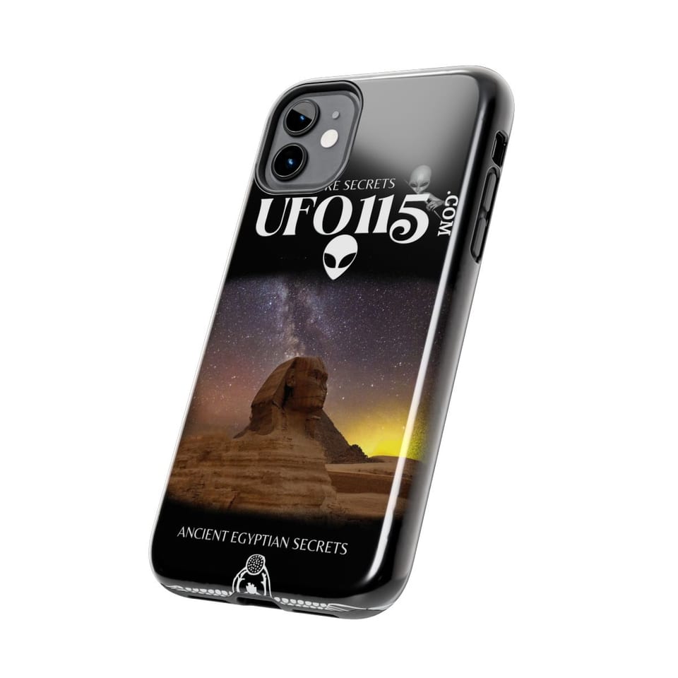 Sphinx and Sky Phone Case, side view (Printify product mockup)