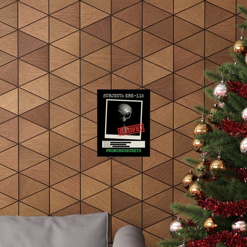 Subject EBE-115 Classified Poster, context 1 view (Printify product mockup)