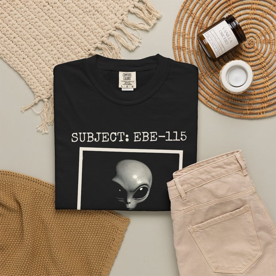 Subject EBE-115 Classified Tee, folded 2 view (Printify product mockup)