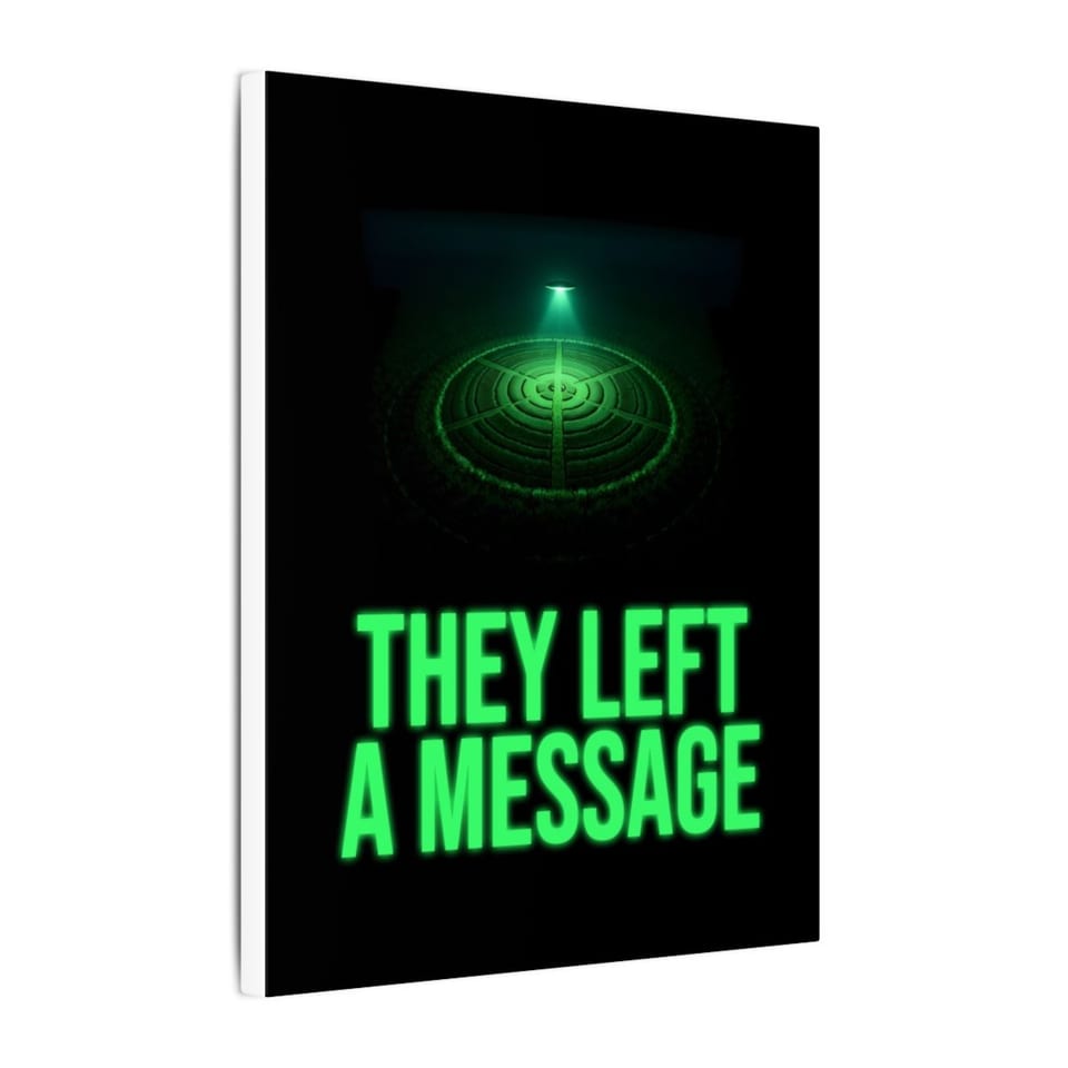 They Left a Message Canvas, side view (Printify product mockup)