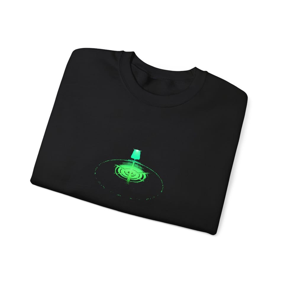 They Left a Message Crewneck Sweatshirt, folded view (Printify product mockup)