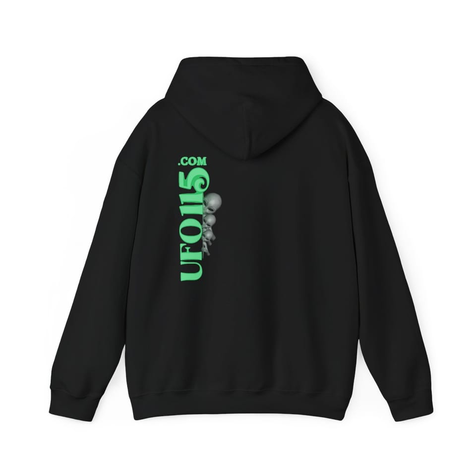 They Left a Message Hoodie, back view (Printify product mockup)