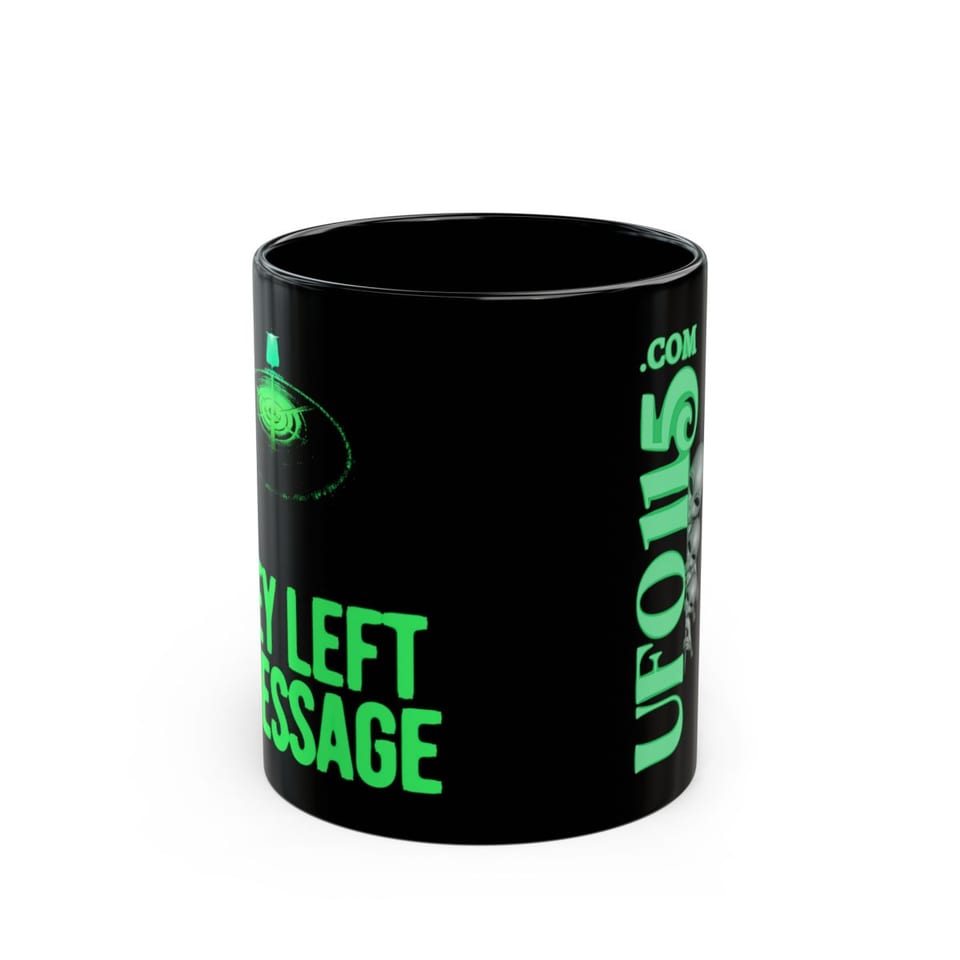 They Left a Message Mug, front view (Printify product mockup)