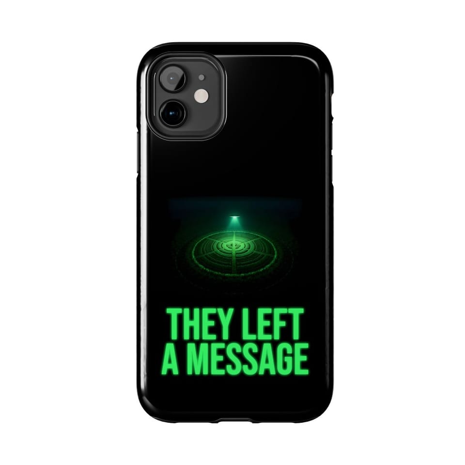 They Left a Message Phone Case, front view (Printify product mockup)