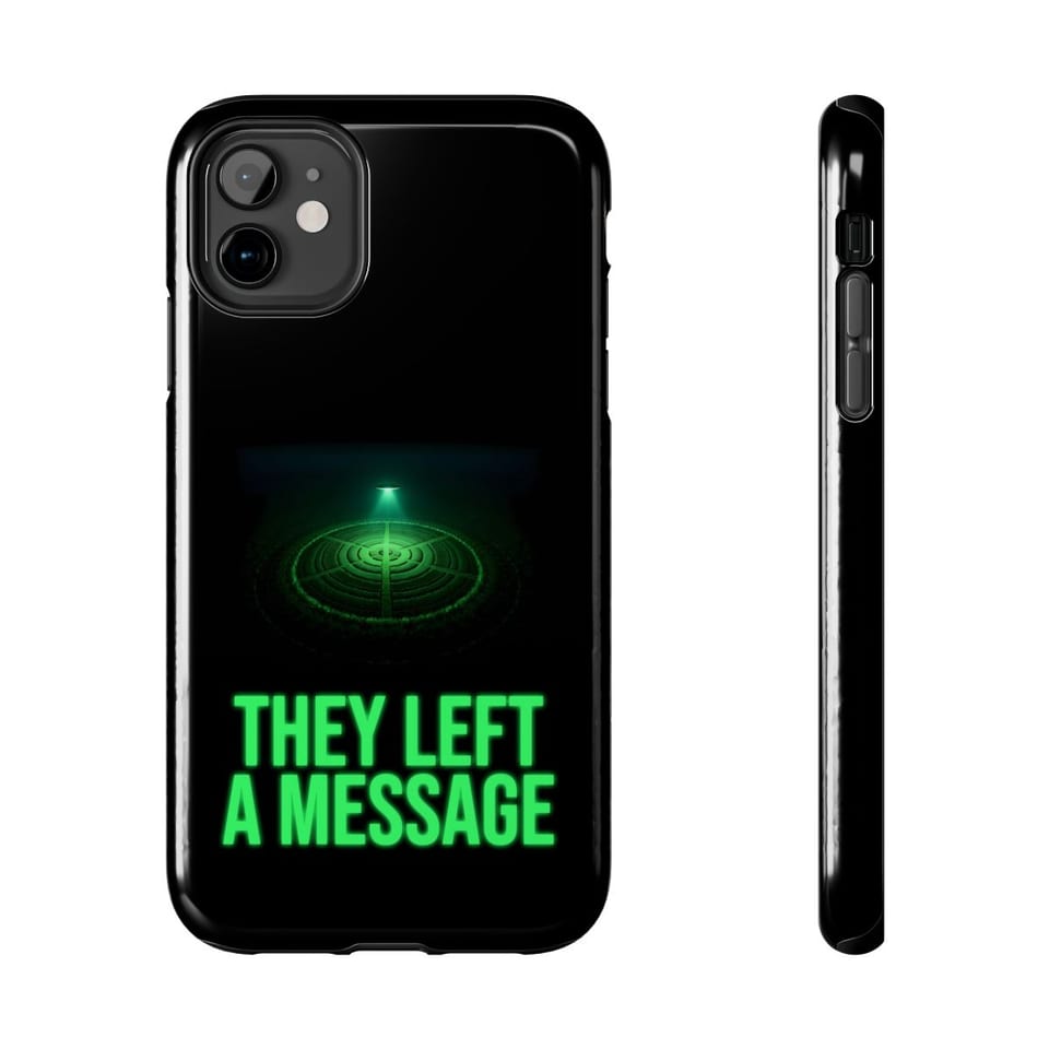 They Left a Message Phone Case, front and-side view (Printify product mockup)