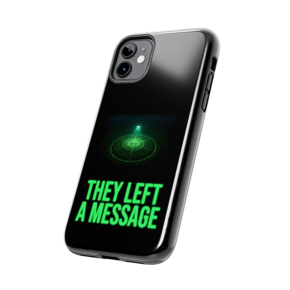 They Left a Message Phone Case, side view (Printify product mockup)