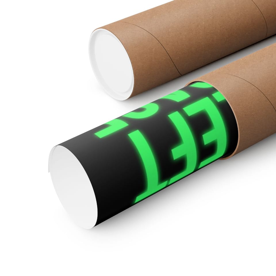 They Left a Message Poster, close up view (Printify product mockup)